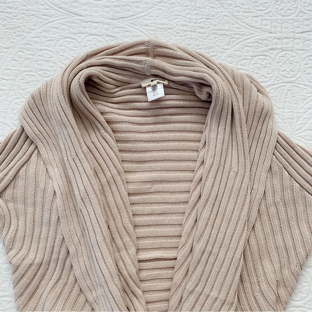 LA made Beige Ribbed Cardigan - Picture 2 of 6